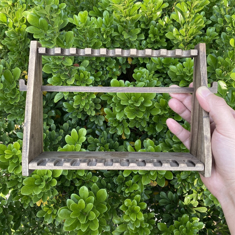 10-Layer Vertical Small Sword Small Long Handle Weapon Wood Display Holder Wooden Kit - Tophatter Daily Deals