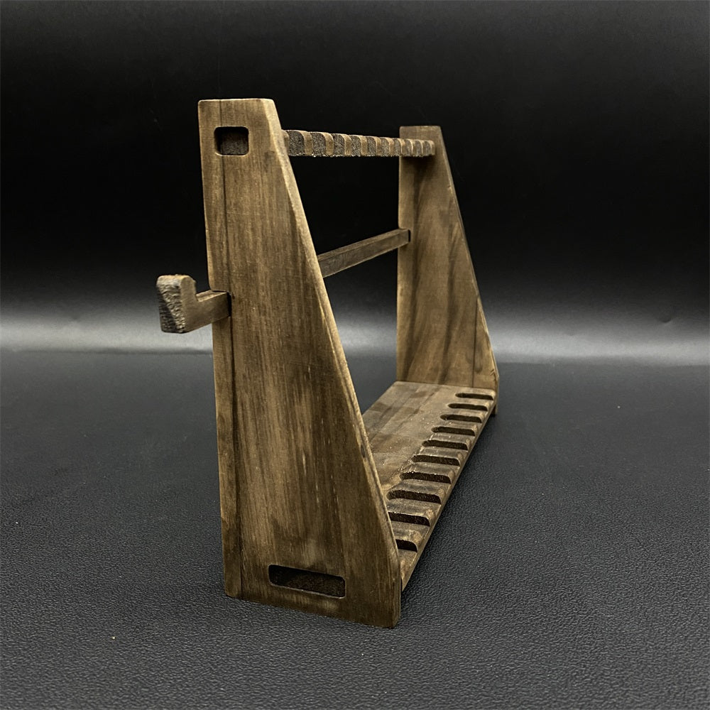 10-Layer Vertical Small Sword Small Long Handle Weapon Wood Display Holder Wooden Kit - Tophatter Daily Deals