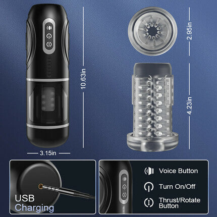 Chainsaw - Telescopic Rotation Masturbation Cup Masturbation Cup - Tophatter Daily Deals