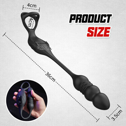 Acmejoy - 9 Thrusting & Vibrating Wearable Prostate Massager with Cock ring Anal Toys - Tophatter Daily Deals