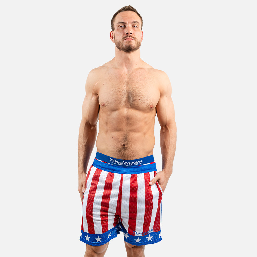 Contenders Clothing Rocky Apollo Creed Mesh Active Short Shorts - Tophatter Daily Deals