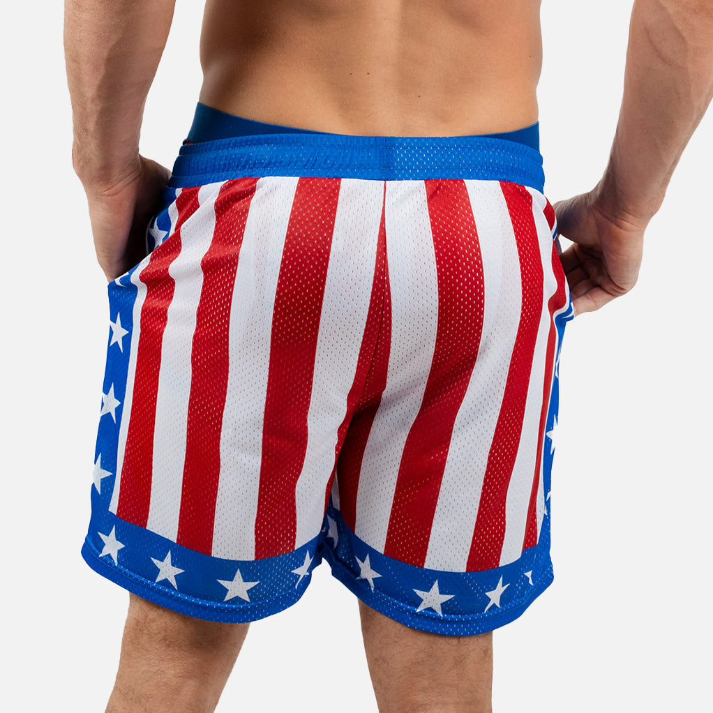 Contenders Clothing Rocky Apollo Creed Mesh Active Short Shorts - Tophatter Daily Deals
