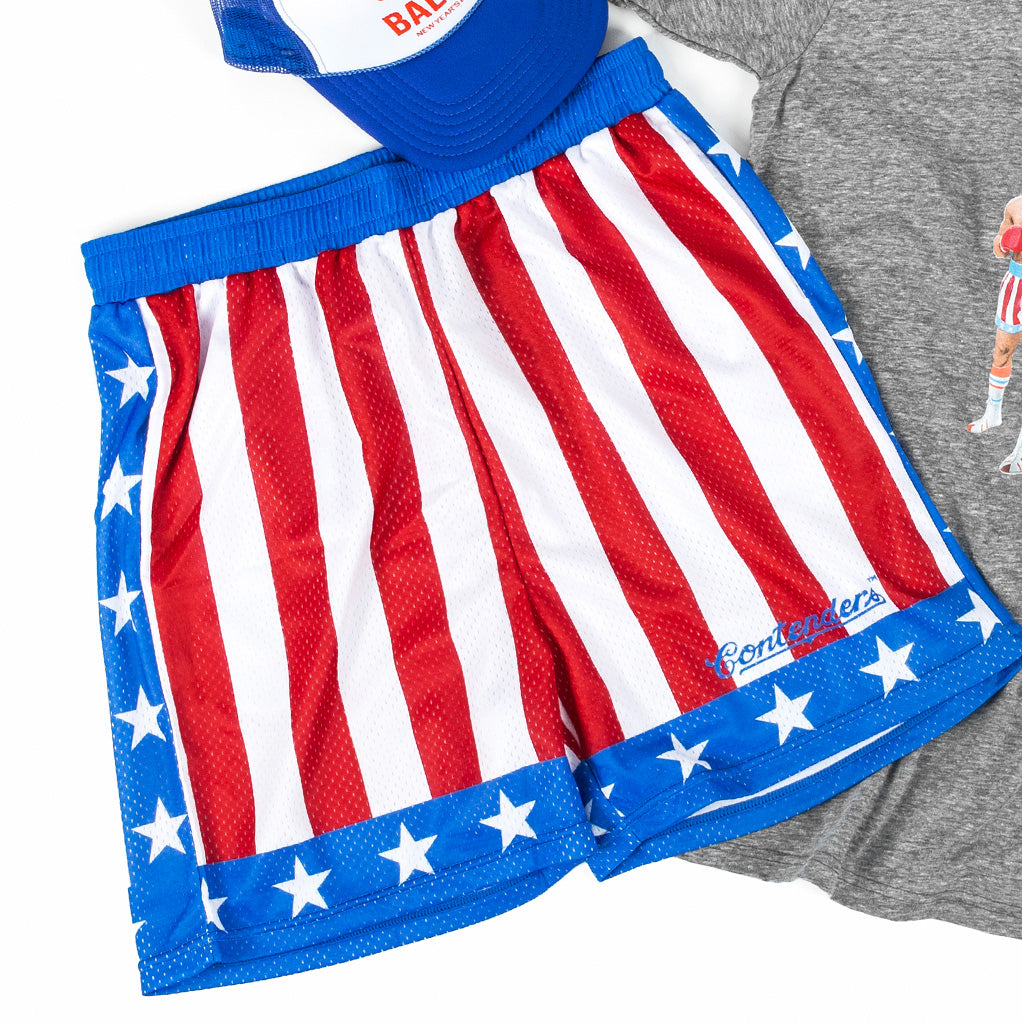 Contenders Clothing Rocky Apollo Creed Mesh Active Short Shorts - Tophatter Daily Deals