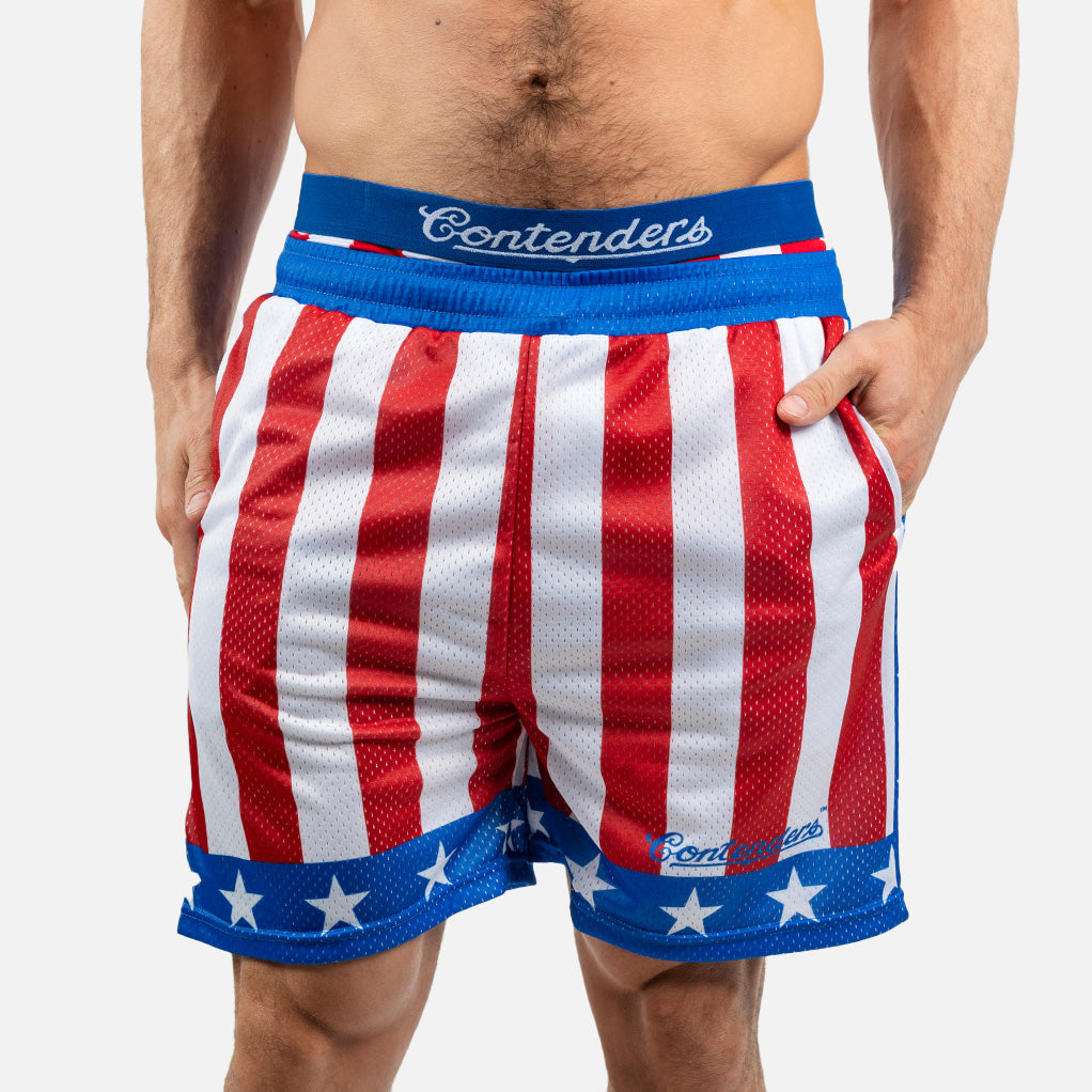 Contenders Clothing Rocky Apollo Creed Mesh Active Short Shorts - Tophatter Daily Deals