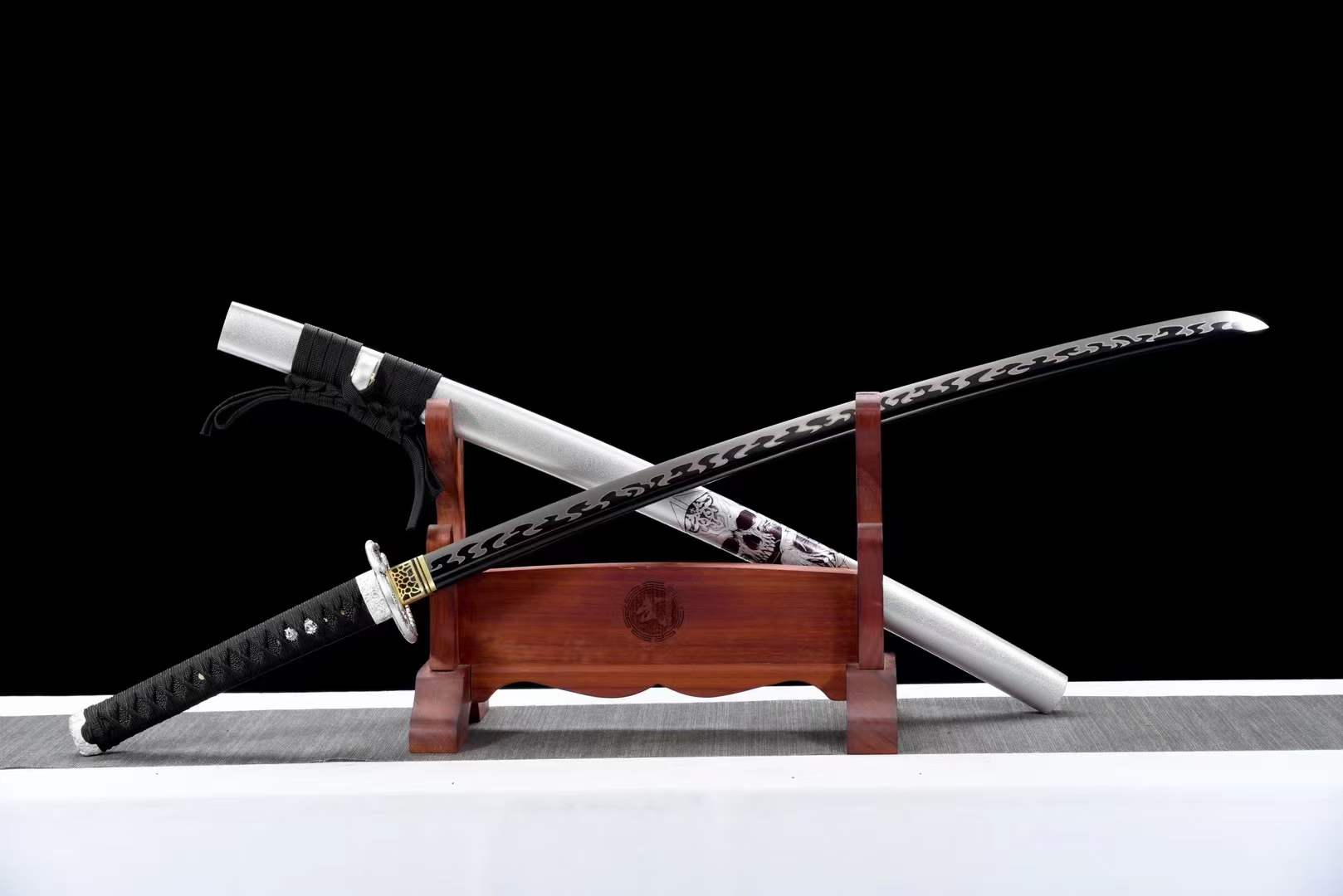 Hand Forged Japanese Samurai Katana Heavenly Serpent High Manganese Steel - Tophatter Daily Deals