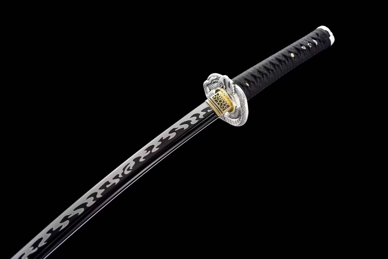 Hand Forged Japanese Samurai Katana Heavenly Serpent High Manganese Steel - Tophatter Daily Deals