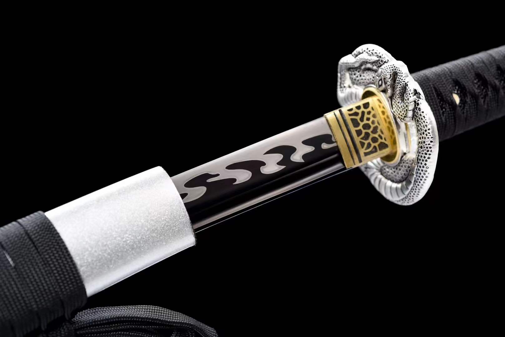 Hand Forged Japanese Samurai Katana Heavenly Serpent High Manganese Steel - Tophatter Daily Deals