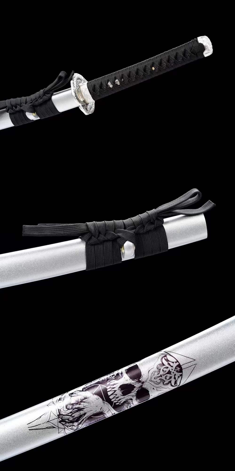 Hand Forged Japanese Samurai Katana Heavenly Serpent High Manganese Steel - Tophatter Daily Deals