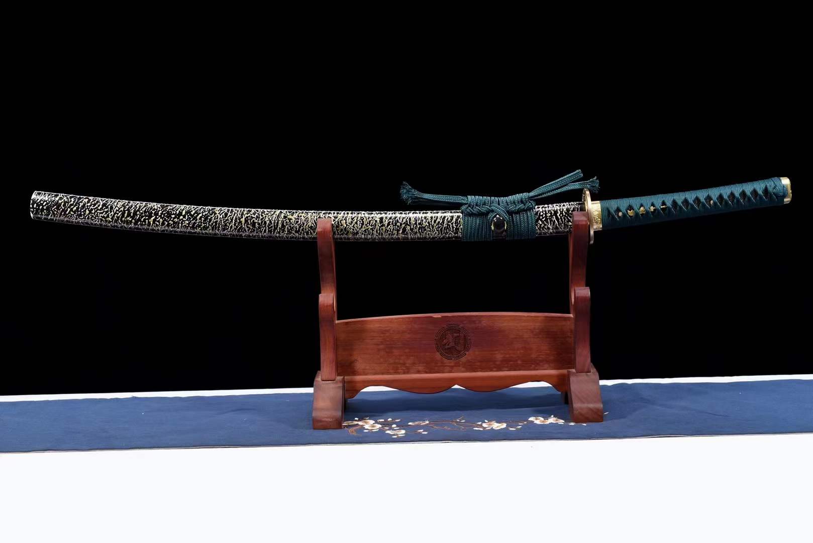 Hand Forged Japanese Samurai Katana Dark Pattern Steel - Tophatter Daily Deals