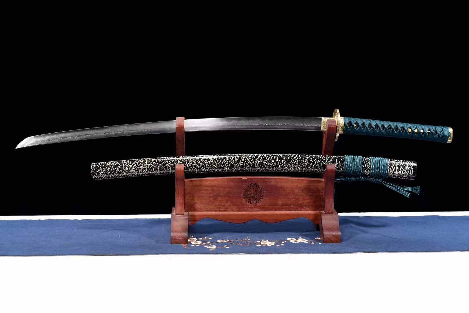 Hand Forged Japanese Samurai Katana Dark Pattern Steel - Tophatter Daily Deals