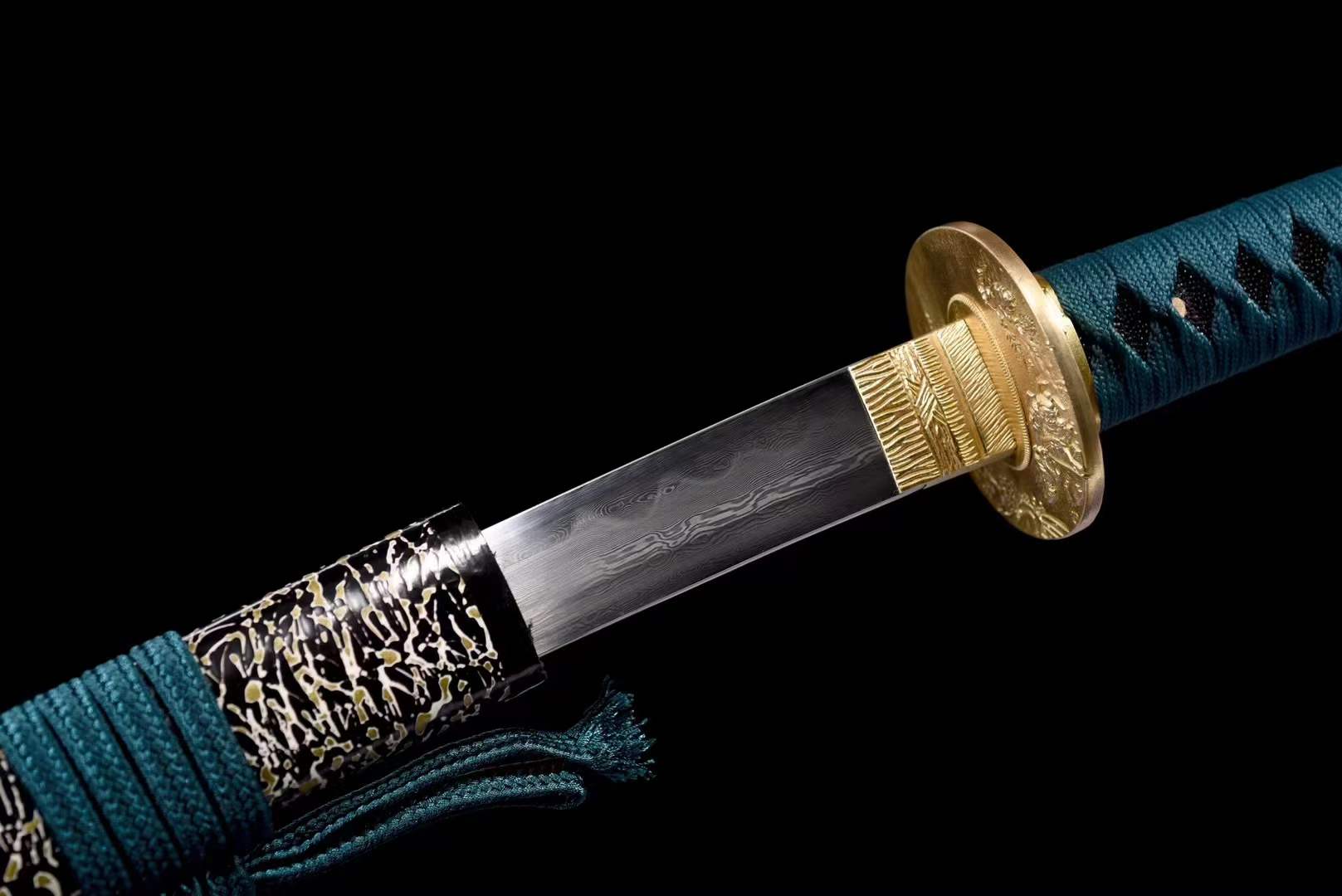 Hand Forged Japanese Samurai Katana Dark Pattern Steel - Tophatter Daily Deals