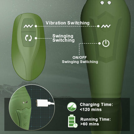 Warrior - C-Shaped 10 Swinging Vibrations Prostate Massager for Men Couple Gay Anal Toys - Tophatter Daily Deals