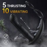 Acmejoy - 5 Thrusting 10 Vibrating Direct Prostate Massager with Cock Ring Anal Toys - Tophatter Daily Deals