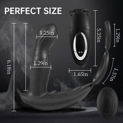 Acmejoy - 5 Thrusting 10 Vibrating Direct Prostate Massager with Cock Ring Anal Toys - Tophatter Daily Deals