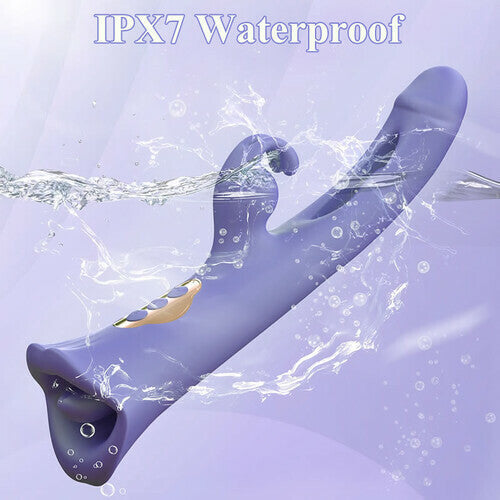 Acmejoy - Clit Nipple Anal Stimulation Rabbit Licking Vibrating Flapping 4 IN 1 Stimulator Vibrators - Tophatter Daily Deals
