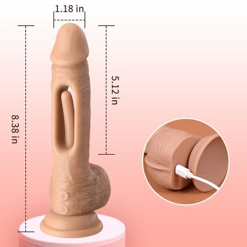 Acmejoy - Hollow Flapping Silicone Dildo Vibrator 8.38 IN Dildos - Tophatter Daily Deals
