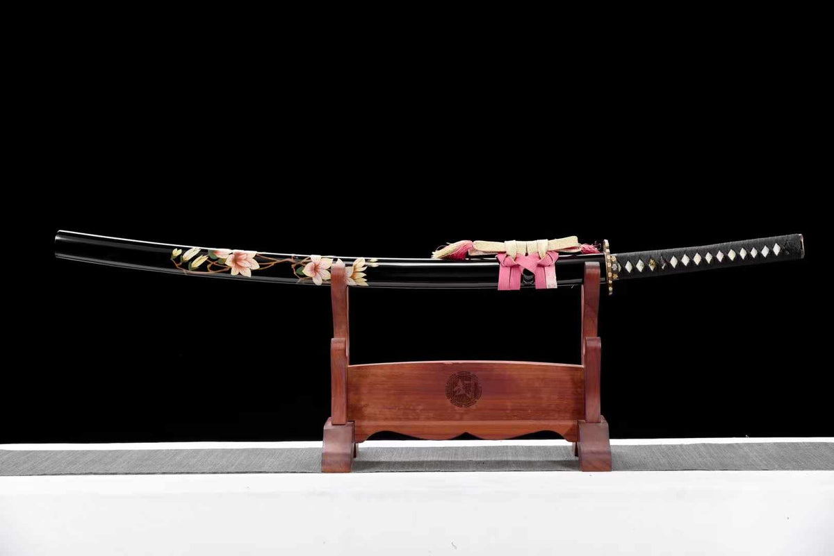 High-End Samurai Sword Series - Forged Steel Samurai Sword "Purple Gold Flower" - Tophatter Daily Deals
