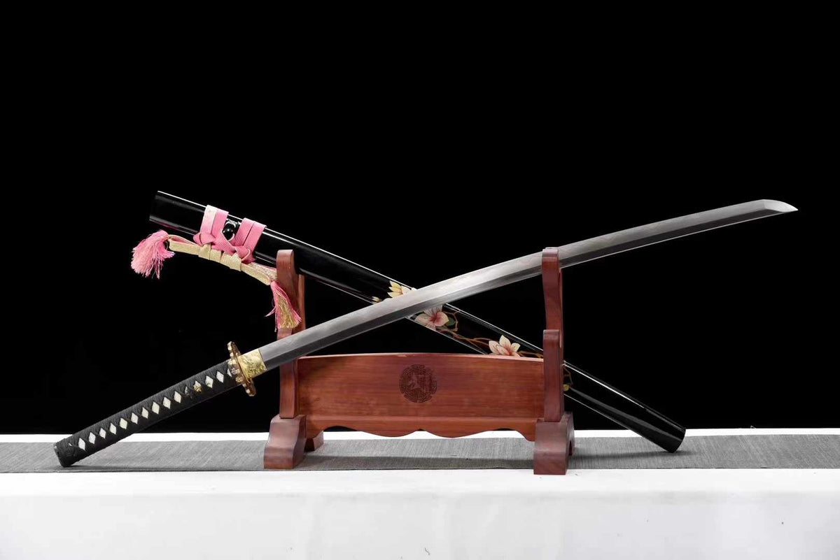 High-End Samurai Sword Series - Forged Steel Samurai Sword "Purple Gold Flower" - Tophatter Daily Deals