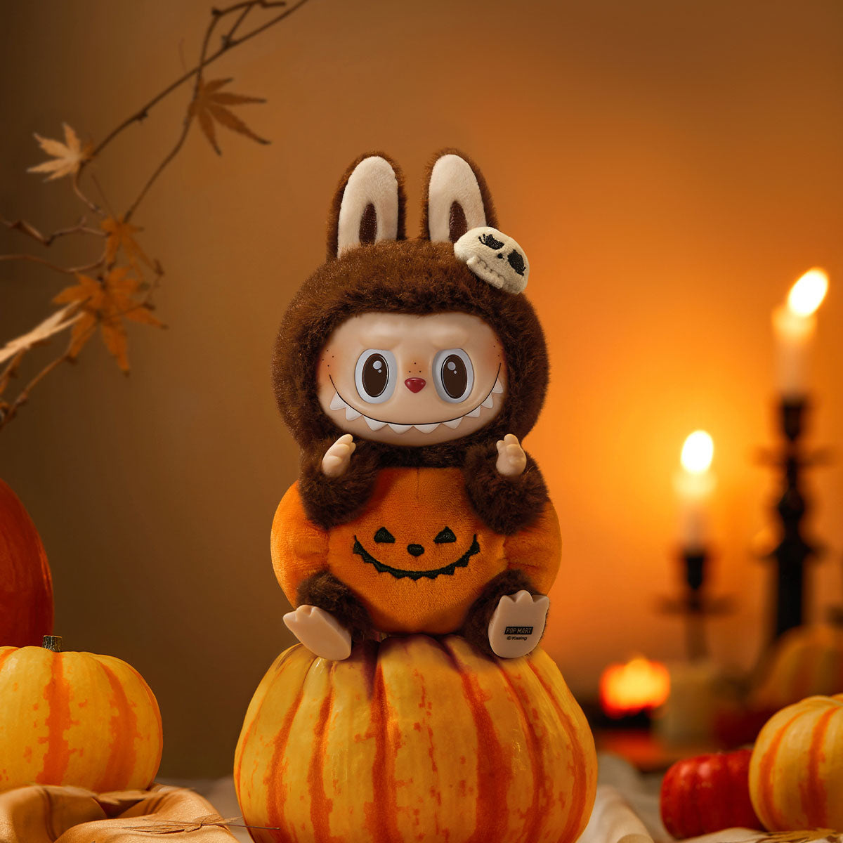 Genuine Labubu Happy Halloween Party Series-Sitting Pumpkin Vinyl Plush Pendant Mythical - Tophatter Daily Deals