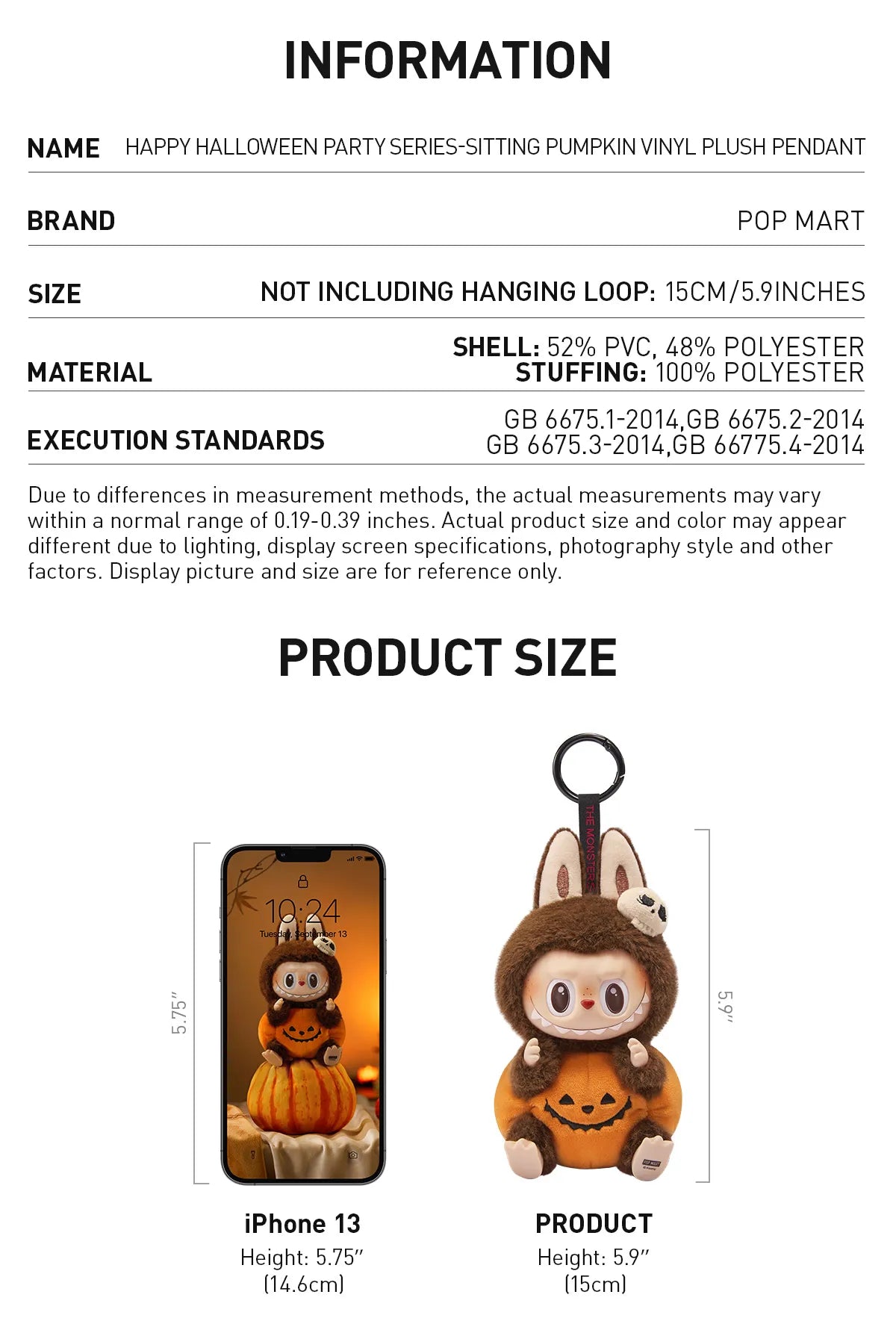 Genuine Labubu Happy Halloween Party Series-Sitting Pumpkin Vinyl Plush Pendant Mythical - Tophatter Daily Deals