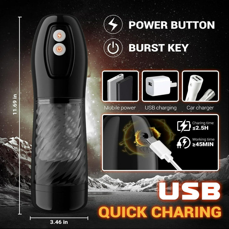 Aiden 9 Thrusting & Rotating Masturbator Adult Sex Toys For Men Masturbation Cup - Tophatter Daily Deals