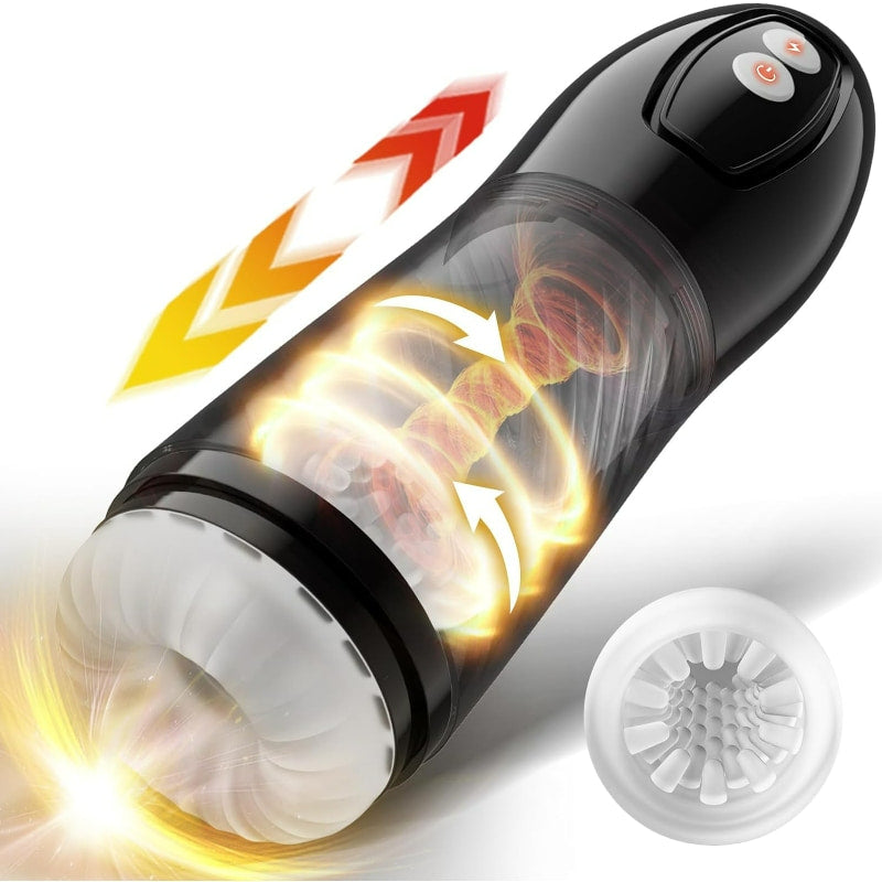 Aiden 9 Thrusting & Rotating Masturbator Adult Sex Toys For Men Transparent Masturbation Cup - Tophatter Daily Deals