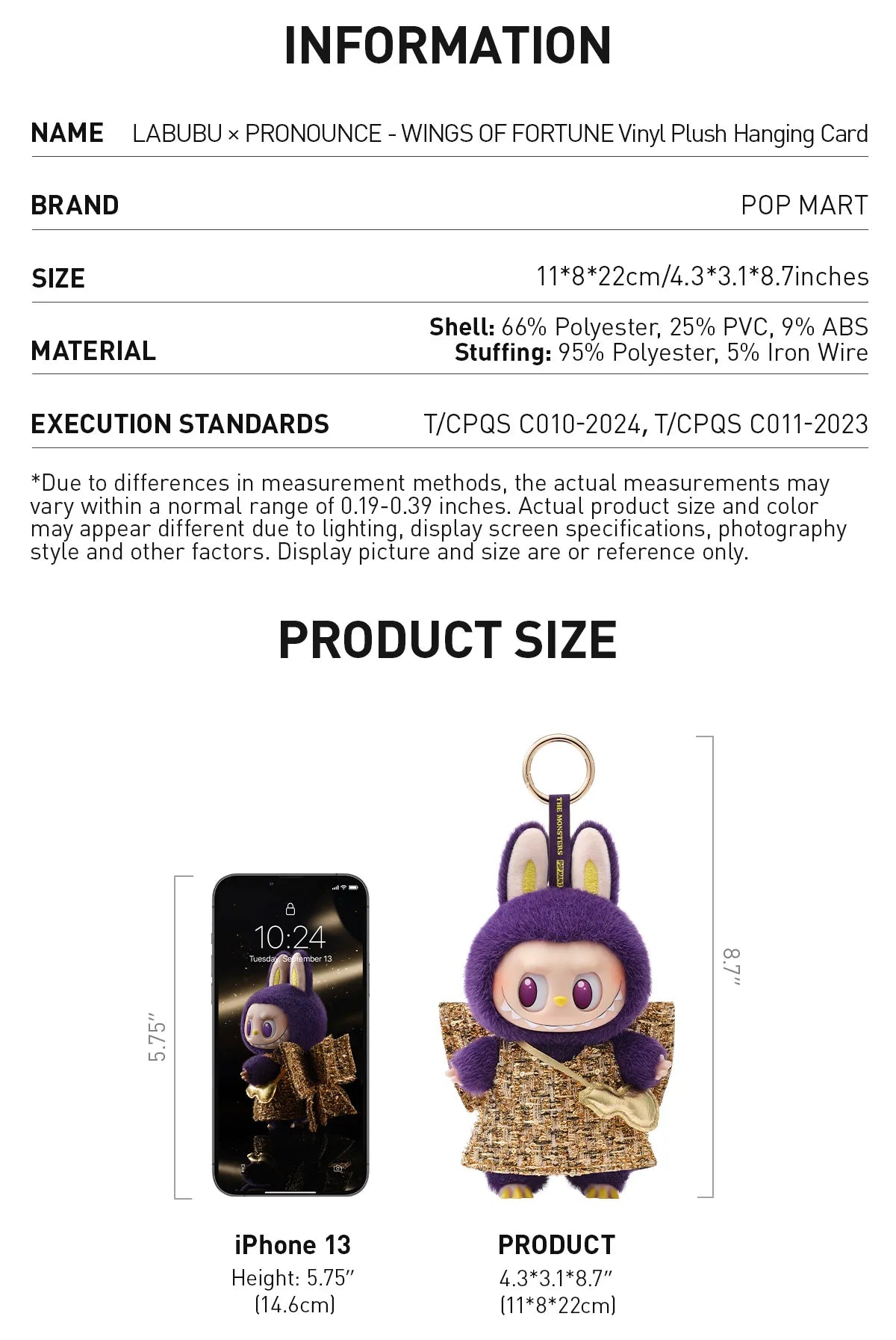 Genuine Labubu × Pronounce - Wings of Fortune Vinyl Plush Hanging Card Mythical - Tophatter Daily Deals