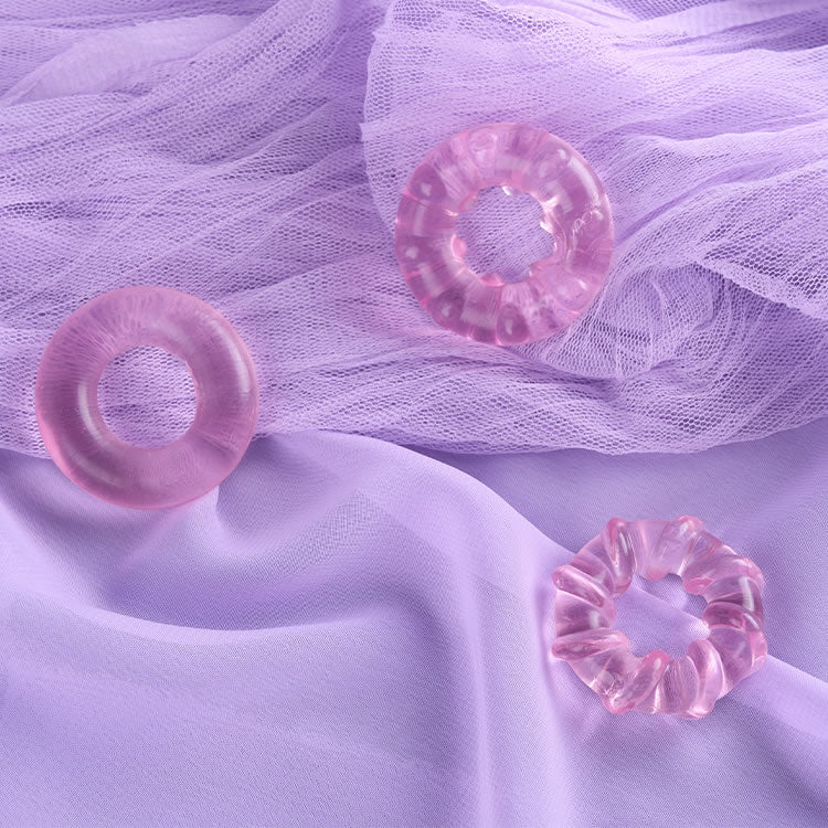 Acmejoy - 3-Piece Set Cock Rings High-Elasticity Tpe Rings For Male Pleasure Penis Rings - Tophatter Daily Deals