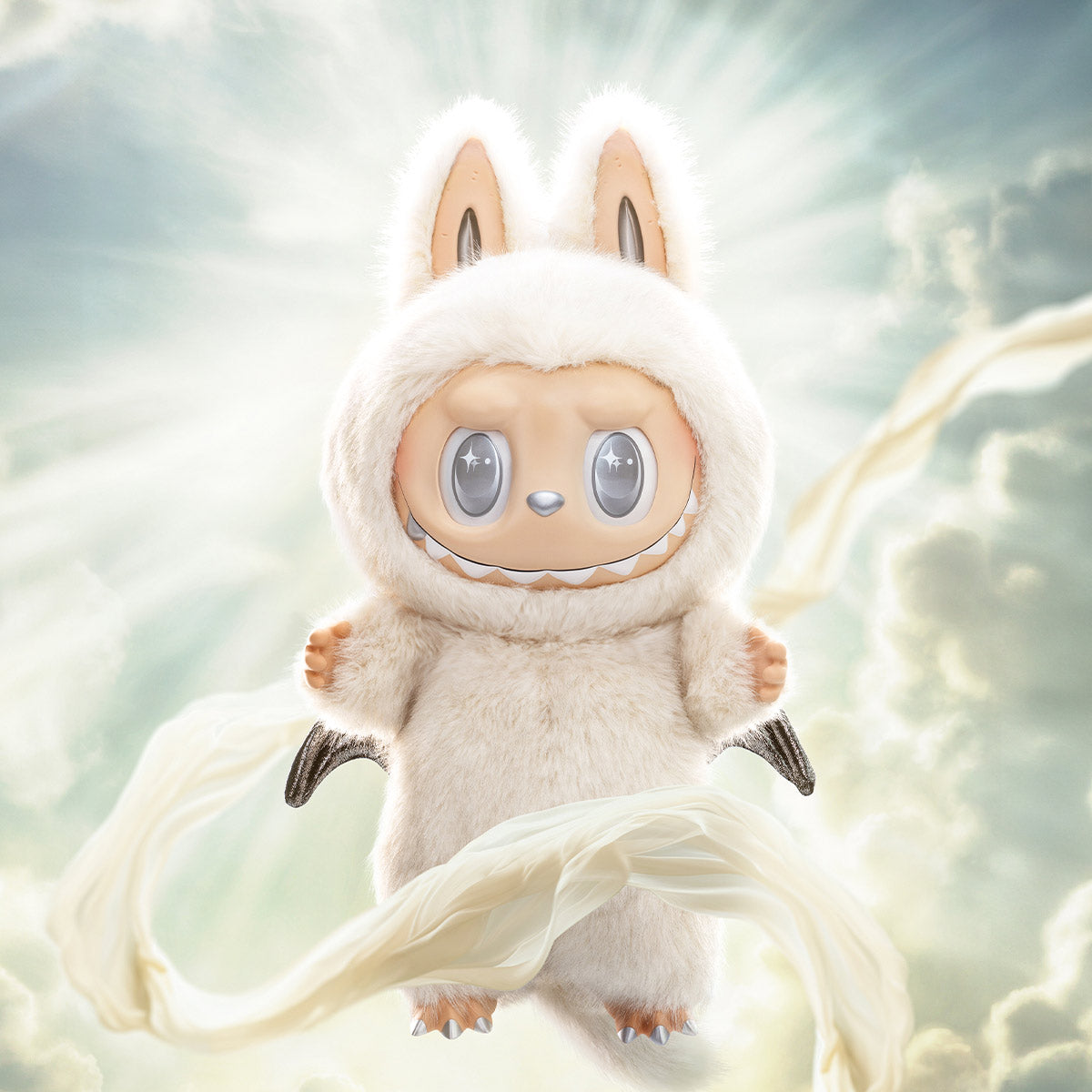 Genuine POP MART Zimomo Labubu - THE MONSTERS - ANGEL IN CLOUDS Vinyl Face Doll - 58cm - Tophatter Daily Deals