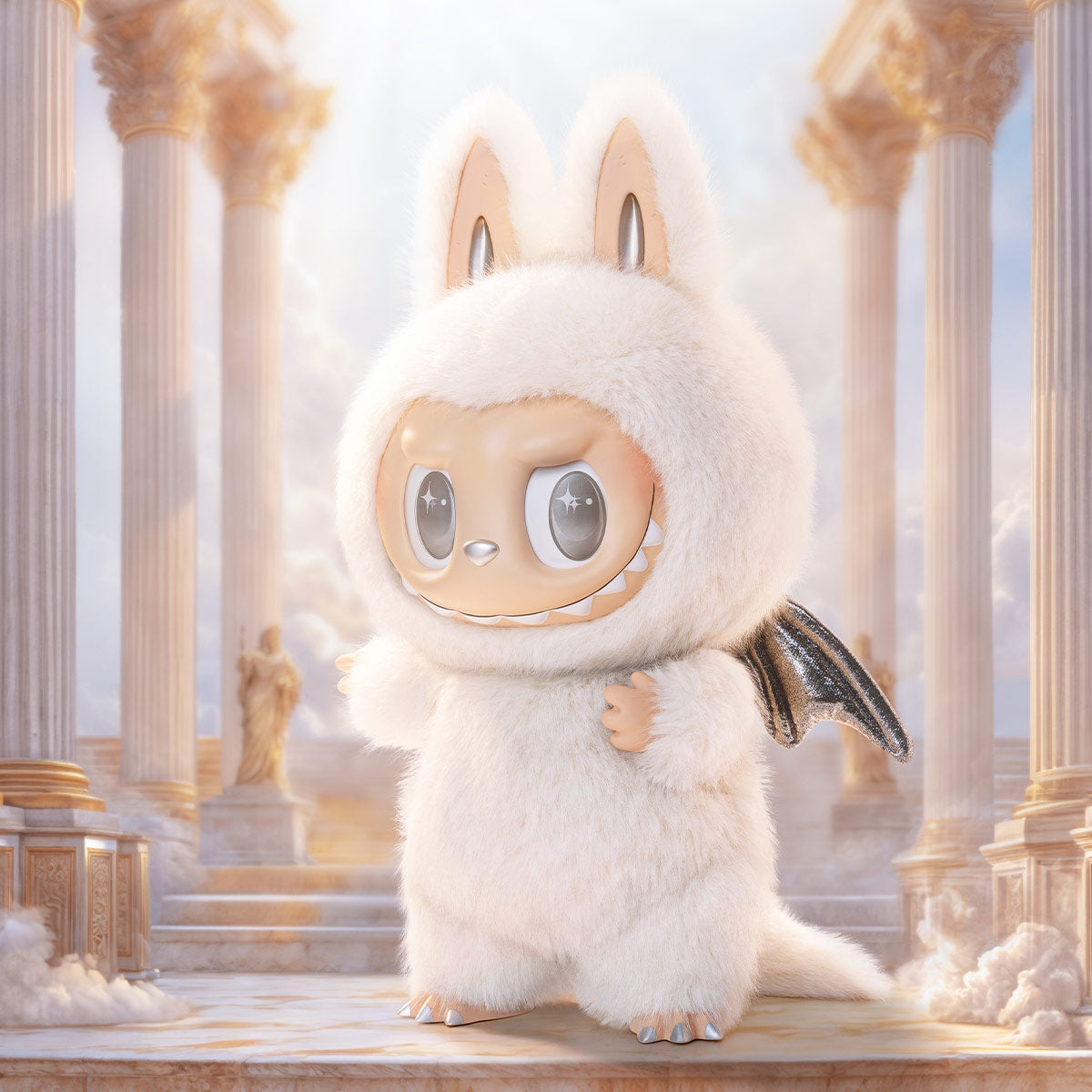 Genuine POP MART Zimomo Labubu - THE MONSTERS - ANGEL IN CLOUDS Vinyl Face Doll - 58cm - Tophatter Daily Deals