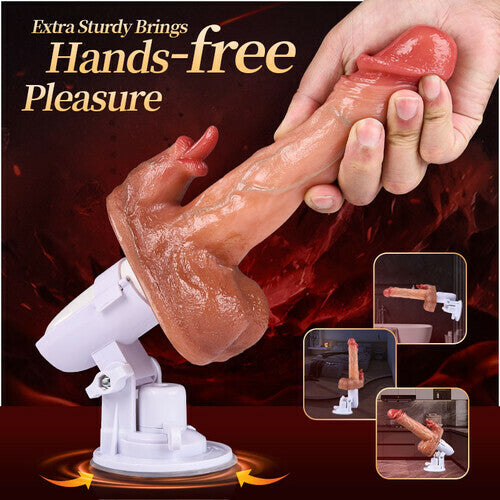 Acmejoy - Sex Machine 90° Automatic Adjustable 8 Thrusting & Vibrating & Licking Dildos Vibrator Dildos - Tophatter Daily Deals