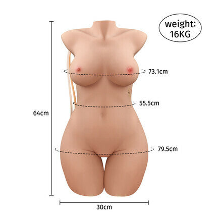 Isabella - 35.27lbs 【Electric Huge Sex Torso】 5 Vibration And 3 Suction Modes Dual Channel Realistic Doll Masturbators - Tophatter Daily Deals