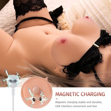 Isabella - 35.27lbs 【Electric Huge Sex Torso】 5 Vibration And 3 Suction Modes Dual Channel Realistic Doll Masturbators - Tophatter Daily Deals