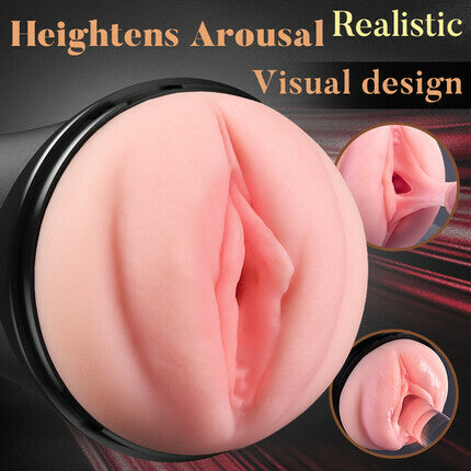 Pressure Palm - 10 Vibrations Realistic Labia Vaginal Pressure IPX7 Waterproof Electric Masturbator Stroker Masturbation Cup - Tophatter Daily Deals