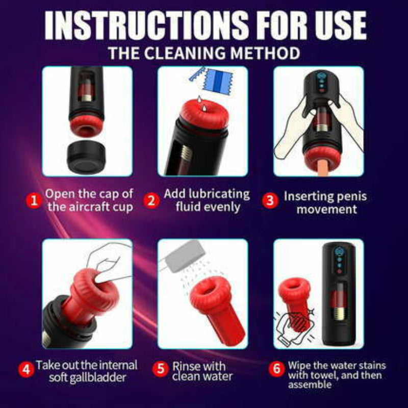 Acmejoy - 9 Telescopic Vibration Sucking Heated Aircraft Male Stroker Masturbation Cup - Tophatter Daily Deals