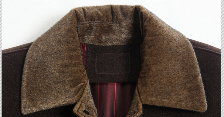 Warm Classic Men's Overcoat - Midlength Wool Cashmere 3D Changing Face Moving Picture Frame - Tophatter Daily Deals