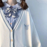 2025 Autumn Winter Women Sweater Loose Japanese Style Sweet Knitted Cardigan Embroidery Oversize Harajuku Female Cardigans Cute - Tophatter Daily Deals