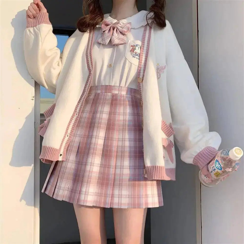 2025 Autumn Winter Women Sweater Loose Japanese Style Sweet Knitted Cardigan Embroidery Oversize Harajuku Female Cardigans Cute - Tophatter Daily Deals