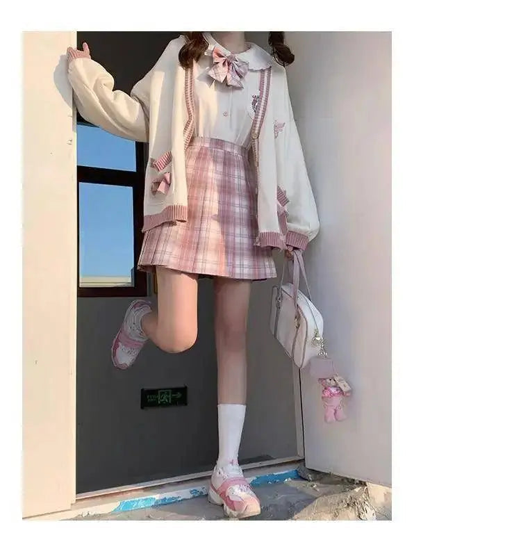 2025 Autumn Winter Women Sweater Loose Japanese Style Sweet Knitted Cardigan Embroidery Oversize Harajuku Female Cardigans Cute - Tophatter Daily Deals