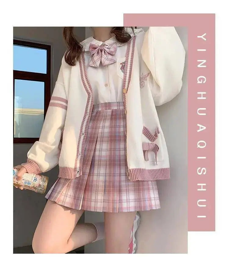 2025 Autumn Winter Women Sweater Loose Japanese Style Sweet Knitted Cardigan Embroidery Oversize Harajuku Female Cardigans Cute - Tophatter Daily Deals