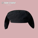 2025 Cute bunny ear berets for women denim painter hat women's autumn winter ins student cartoon newsboy hat new style - Tophatter Daily Deals