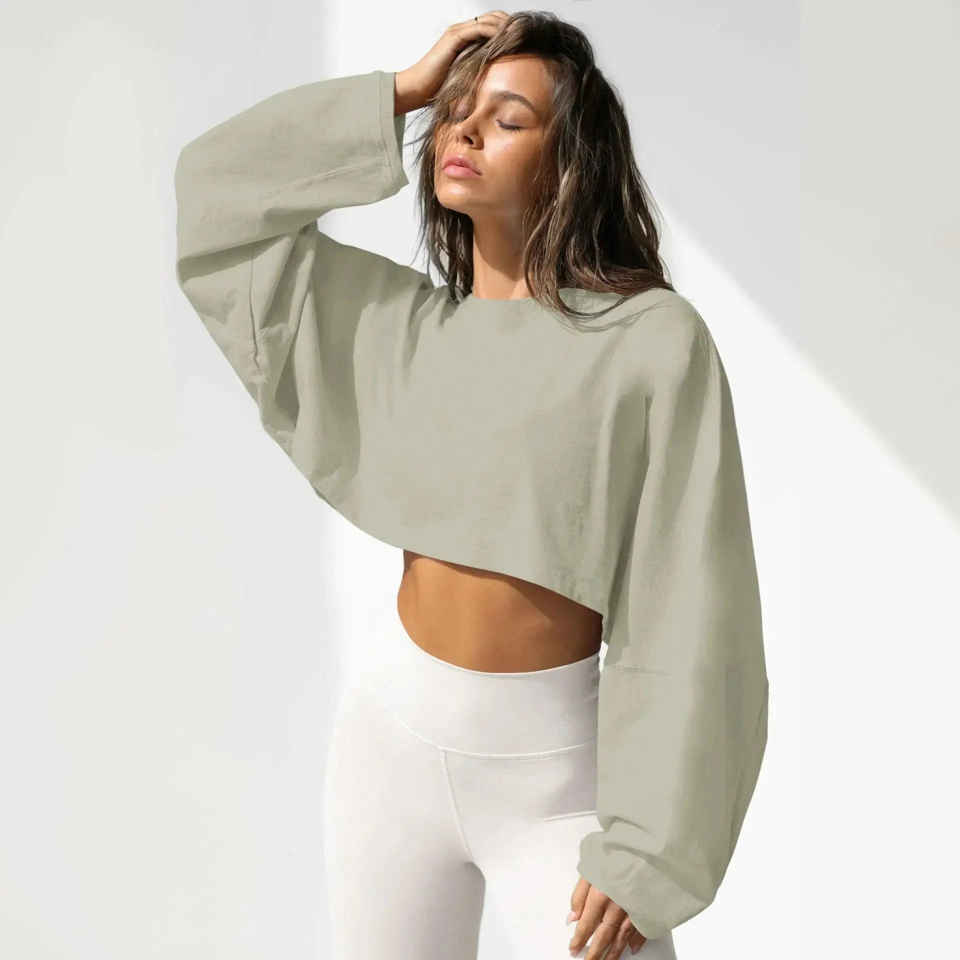 2025 NEW Women Hip Hop Streetwear Fashion Casual O Neck Solid Tank Top olid Round Tank Top Camisole Long Sleeve Sweatshirt - Tophatter Daily Deals