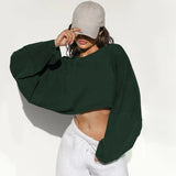 2025 NEW Women Hip Hop Streetwear Fashion Casual O Neck Solid Tank Top olid Round Tank Top Camisole Long Sleeve Sweatshirt - Tophatter Daily Deals