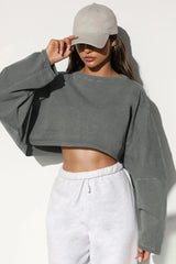 2025 NEW Women Hip Hop Streetwear Fashion Casual O Neck Solid Tank Top olid Round Tank Top Camisole Long Sleeve Sweatshirt - Tophatter Daily Deals