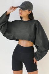 2025 NEW Women Hip Hop Streetwear Fashion Casual O Neck Solid Tank Top olid Round Tank Top Camisole Long Sleeve Sweatshirt - Tophatter Daily Deals