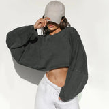 2025 NEW Women Hip Hop Streetwear Fashion Casual O Neck Solid Tank Top olid Round Tank Top Camisole Long Sleeve Sweatshirt - Tophatter Daily Deals