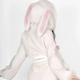 2025 New Fluffy Rabbit Ear Hoodie Coat Women+ Y2k E-Girl High Waist Bodycon Split Skirts Winter Thicked Warm Two Piece Sets White Coat - Tophatter Daily Deals