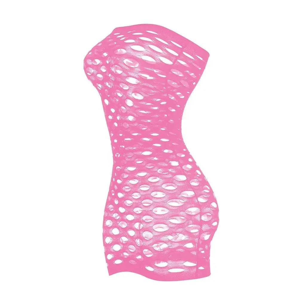 2025 New Mesh Hollow Out Women's Mini Dress Sexy Club Party Bodycon Fashion Evening Dresses Elegant Clothes Pink Luxury Dresses - Tophatter Daily Deals