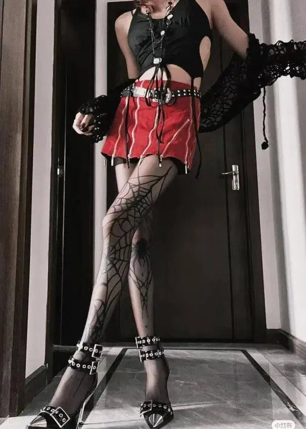 2025 New Vintage Dark Gothic Fishnet Tights Women Emo Alternative Sexy Spider Web Witch Pantyhose Y2k E-girl Cyber Punk Socks - Tophatter Daily Deals