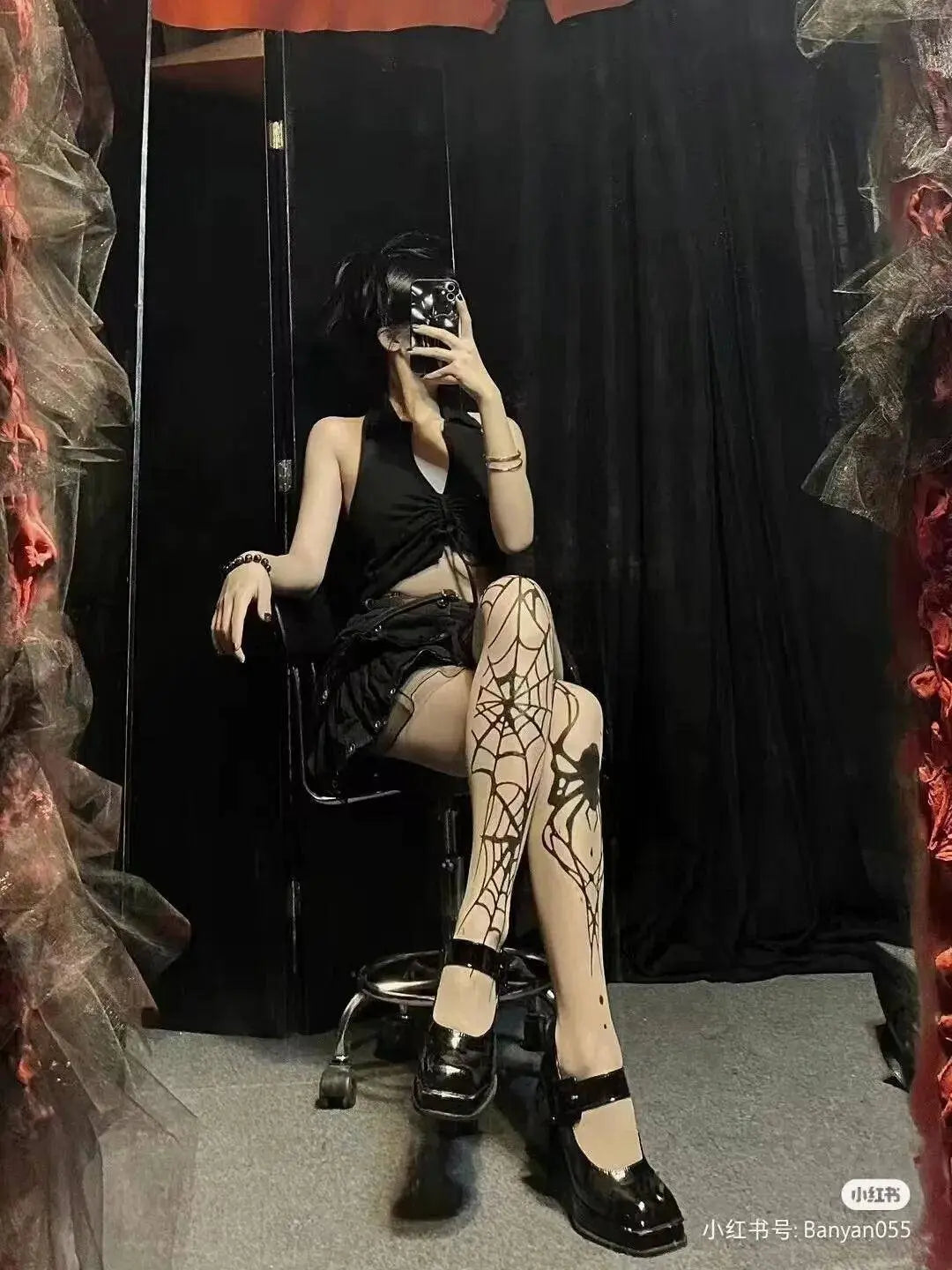 2025 New Vintage Dark Gothic Fishnet Tights Women Emo Alternative Sexy Spider Web Witch Pantyhose Y2k E-girl Cyber Punk Socks - Tophatter Daily Deals